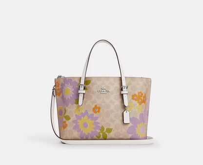 NWT Coach Mollie Tote Bag 25 In Signature Canvas With Floral Print