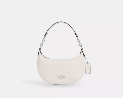 Coach Leather Mini Payton Hobo Silver / Chalk bag