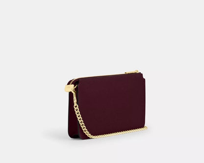 NWT Coach Poppy Crossbody Leather Bag In Dark Wine