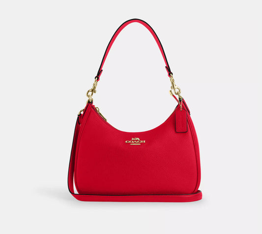 NWT Coach Teri Hobo Leather Bag In Gold/Red