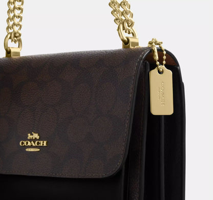 NWT Coach Mini Klare Crossbody Bag Signature Canvas & Leather In Brown/Black