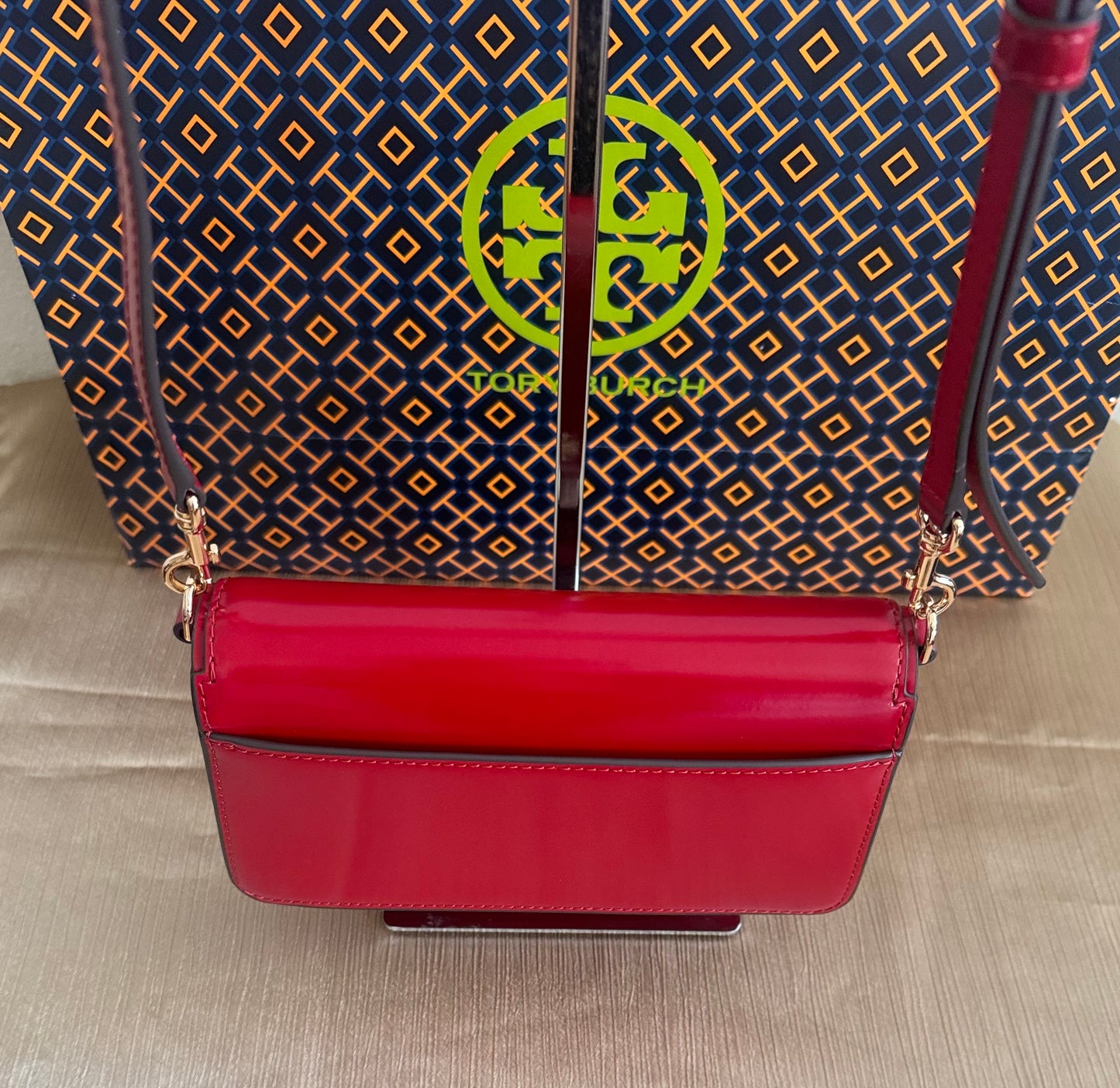 Tory Burch Emerson Patent Leather Mini Crossbody Handbag