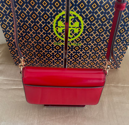 Tory Burch Emerson Patent Leather Mini Crossbody Handbag