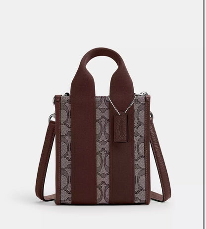 NWT Coach Smith Mini Tote In Signature Jacquard & Leather