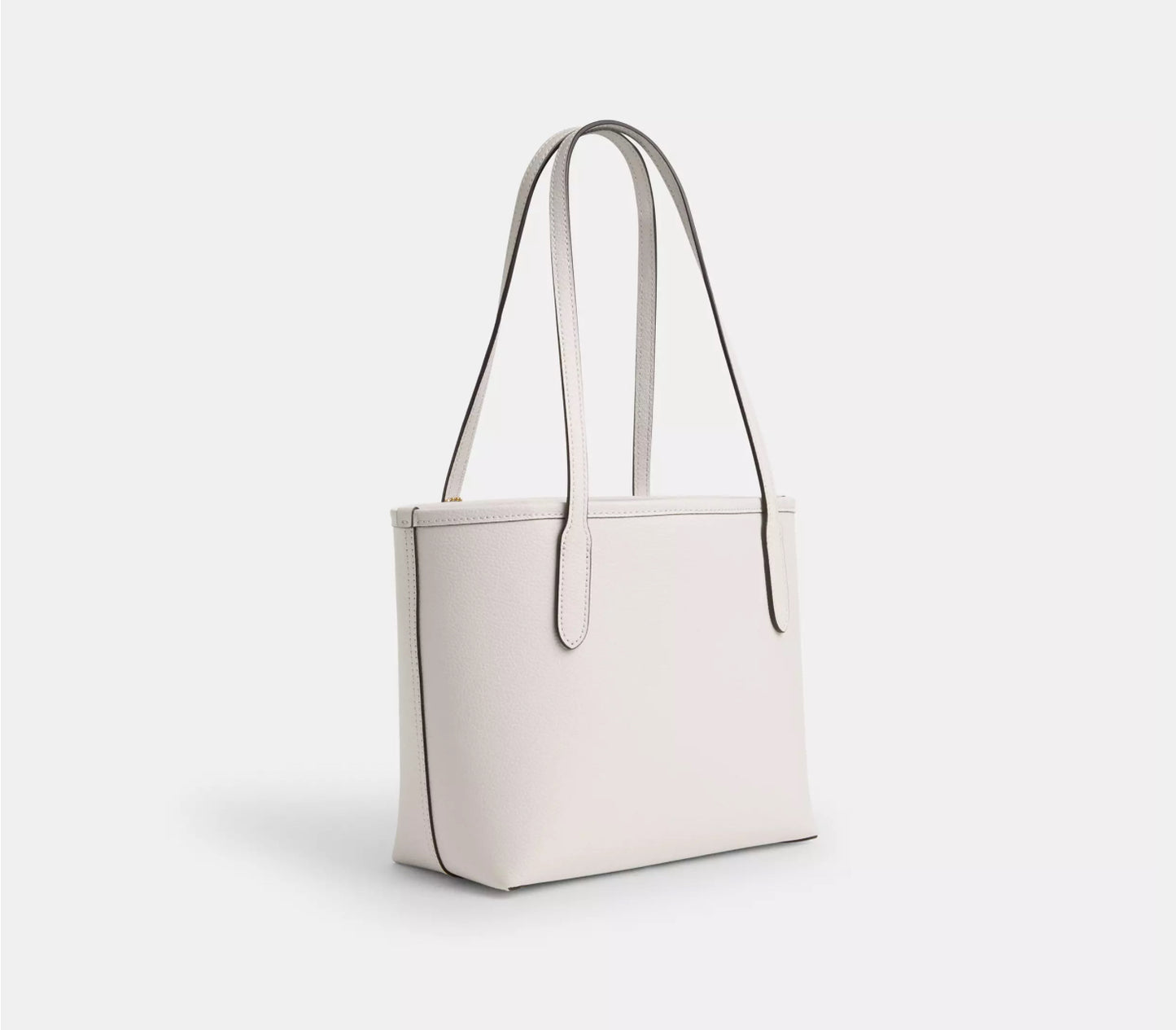 Coach Leather Small City Tote In Gold/Chalk