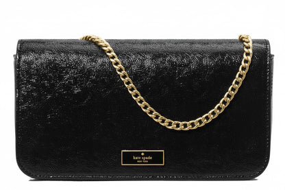 NWT Kate Spade Bridget Crinkle Patent Mini Crossbody In Black