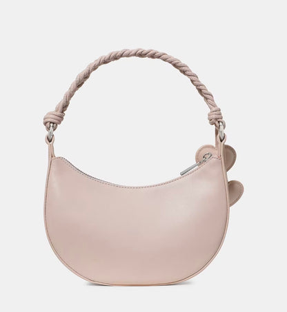 NWT Kate Spade Nova Braided Crescent Leather Shoulder Bag With Heart Charms