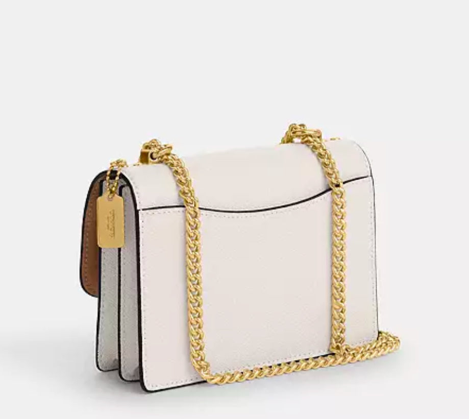 Coach Mini Klare Crossbody Leather Bag In Gold/ Chalk