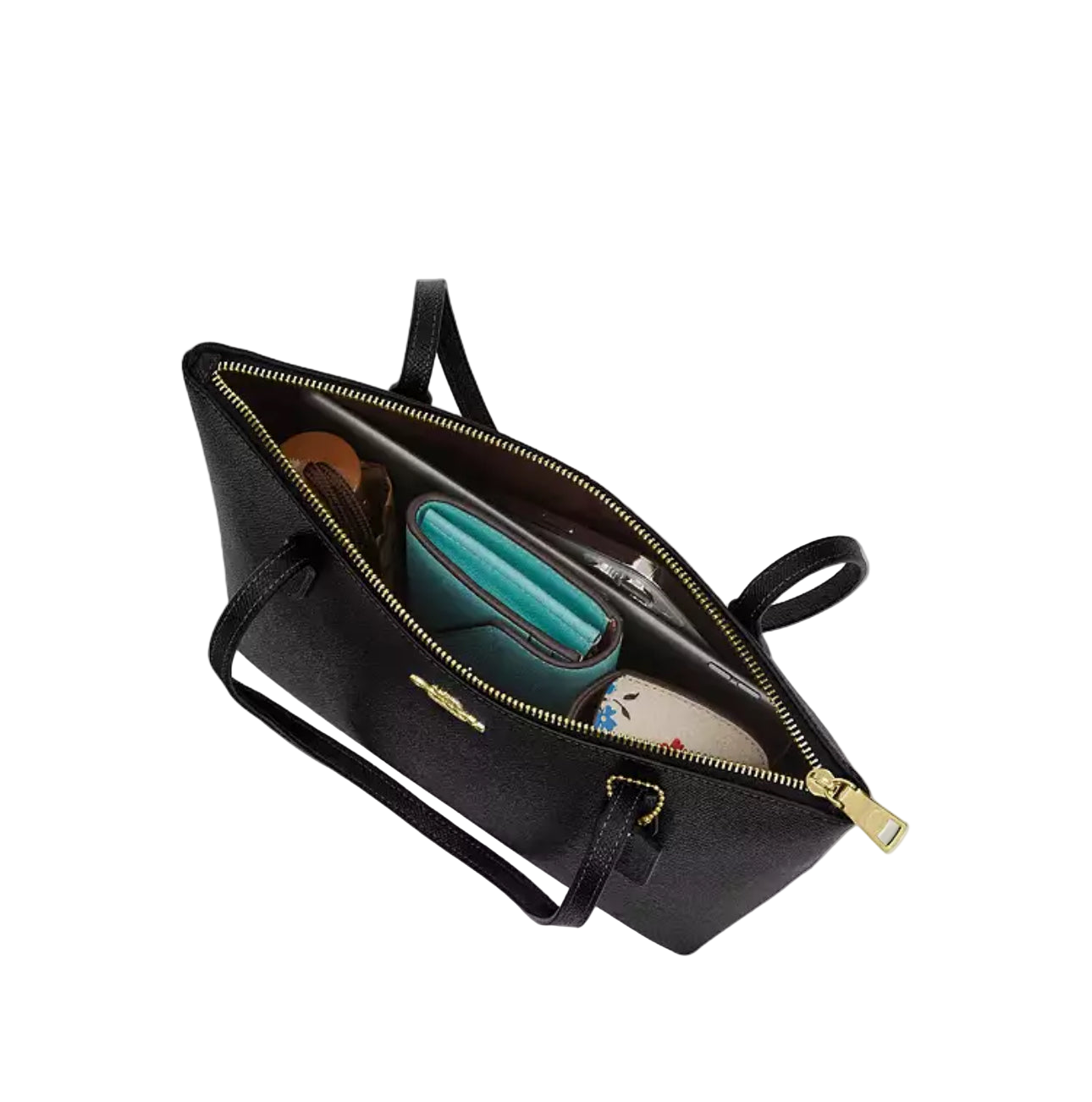 NWT Coach Fiona Zip Tote In Leather Gold/Black