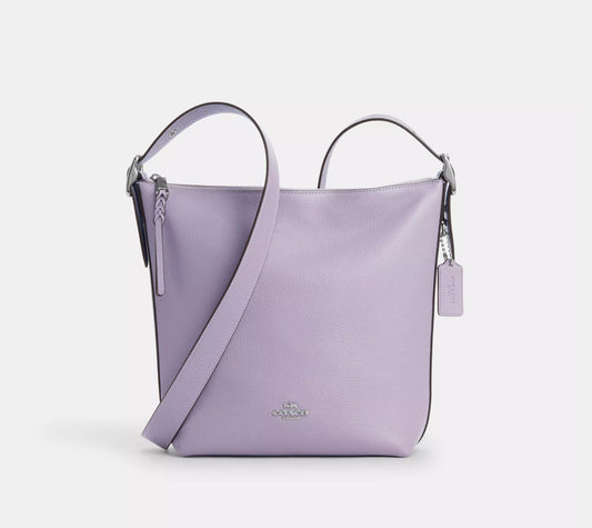 NWT Coach Val Duffel Bag In Leather In Silver/Lilac