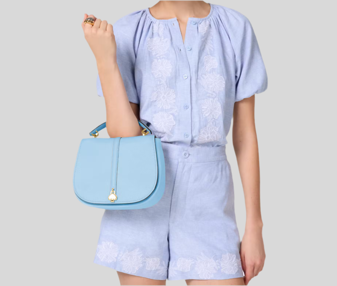 NWT Kate Spade Kayla Pebbled Leather Saddle Bag