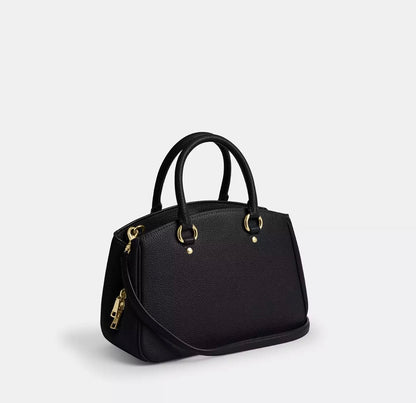 NWT Coach Savannah Small Carryall Leather Bag In Black