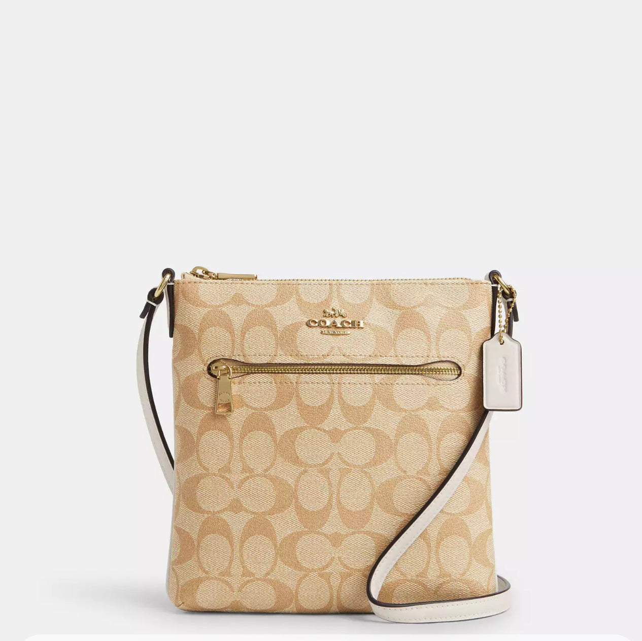 COACH Mini Rowan File Bag In Signature Canvas and Leather