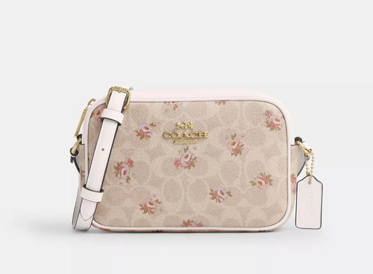NWT Coach Mini Jamie Camera Bag In Signature Canvas With Floral Print