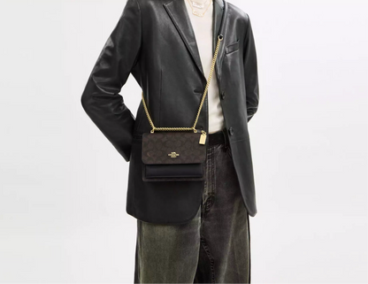 NWT Coach Mini Klare Crossbody Bag Signature Canvas & Leather In Brown/Black