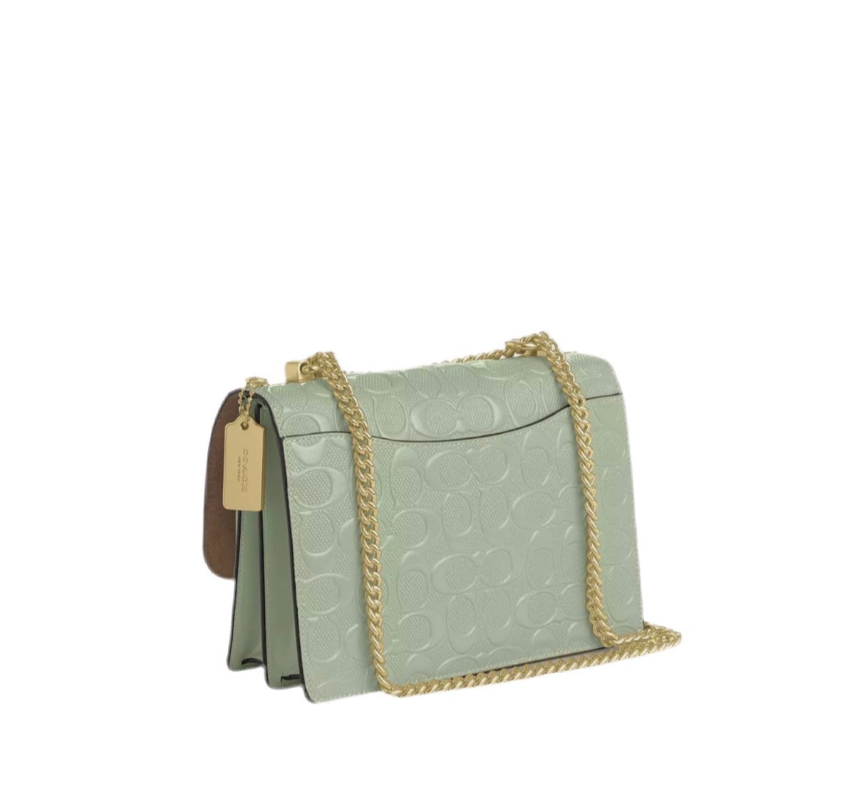 NWT Coach Klare Crossbody Bag In Signature Leather In Gold/Pale Green