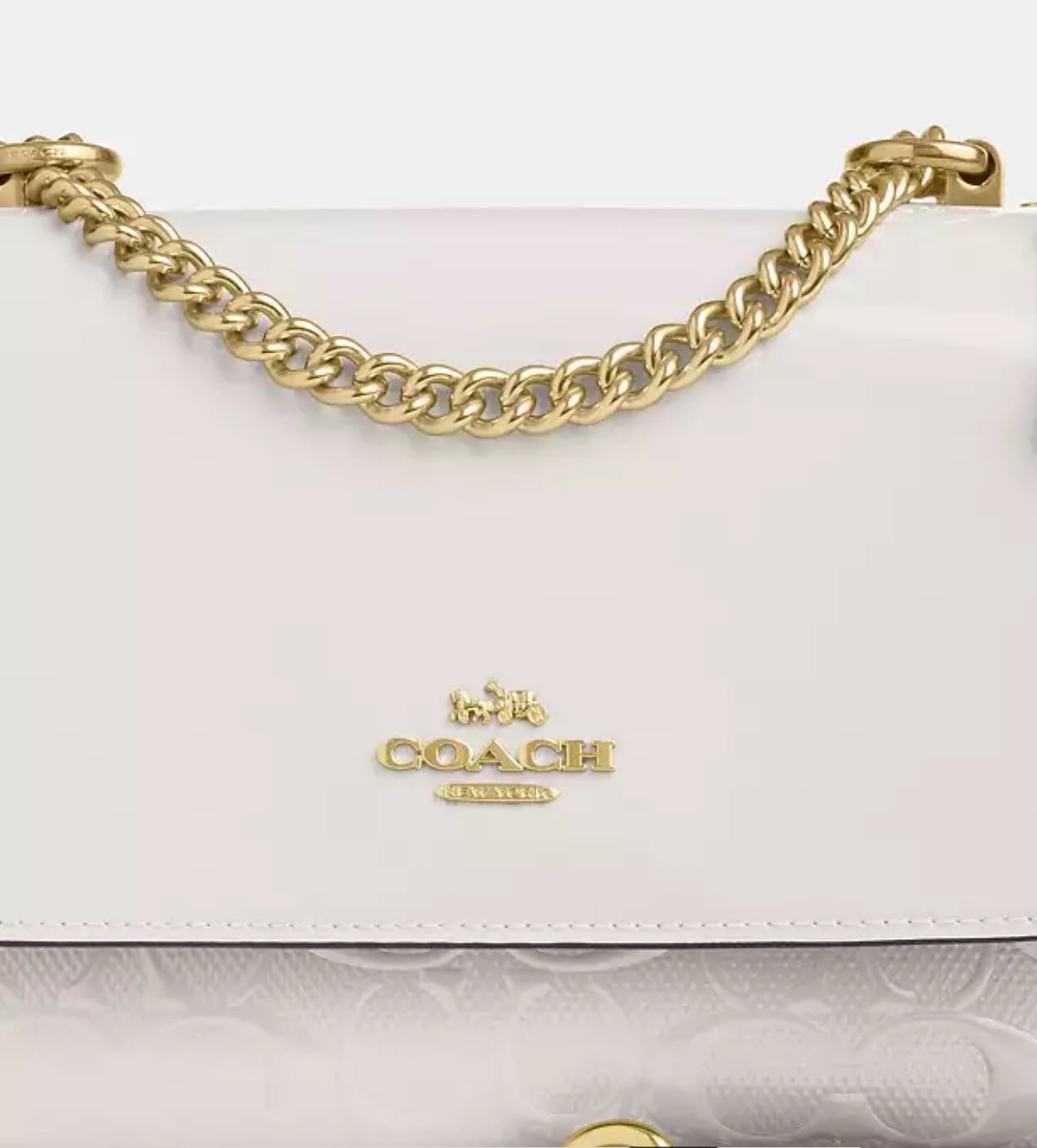 Coach Klare Crossbody Signature Leather Bag Gold/Chalk