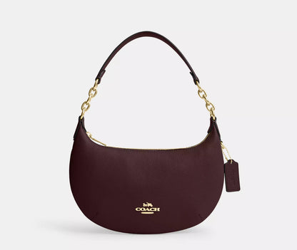 Coach Medium Payton Hobo Bag In Leather In Gold/Merlot