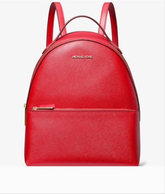 NWT Michael Kors Sheila Medium Front Pocket Backpack In Gold/Red