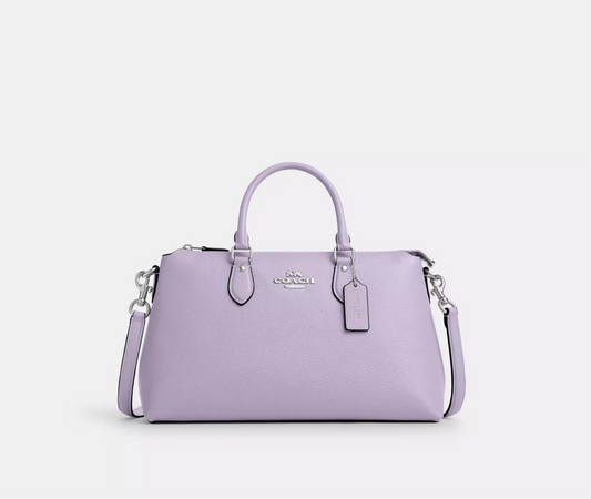 NWT Coach Leather Georgia Sachel Convertible Bag In Silver/Lilac