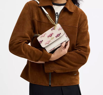 NWT Coach Leather Mini Klare Crossbody Bag With Candy Print