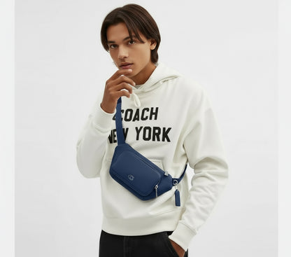 NWT Coach Leather Belt Bag Sling Bag Fanny Pack With Signature Canvas Interior Detail