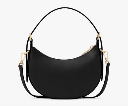 NWT Kate Spade Leather Madison Crescent Shoulder Bag In Black
