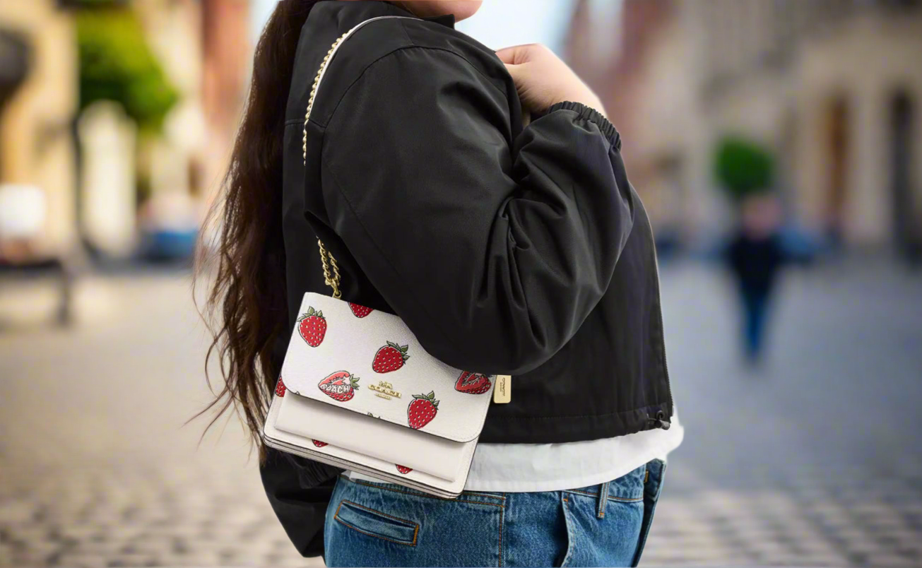 NWT Coach Mini Klare Crossbody Bag With Strawberry Print