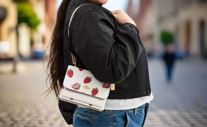 NWT Coach Mini Klare Crossbody Bag With Strawberry Print