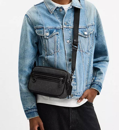 NWT Coach Camera Bag In Signature Jacquard In Black