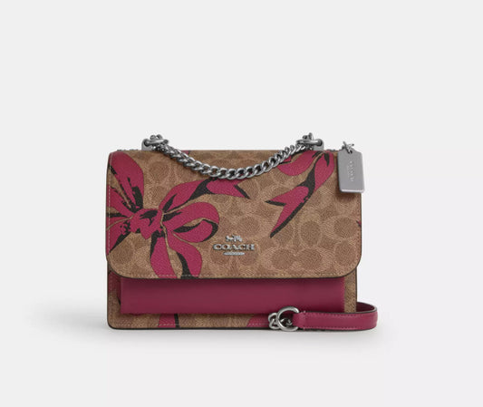 Coach Klare Crossbody Bag In Signature Canvas With Bow Print