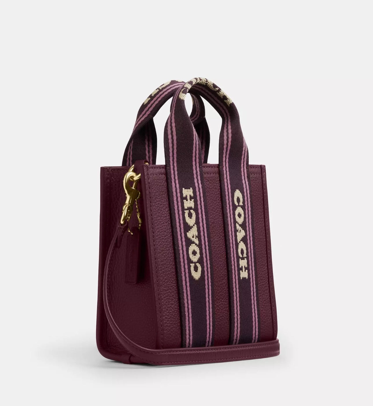 NWT Coach Smith Mini Leather Tote In Dark Wine