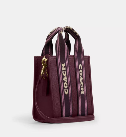 NWT Coach Smith Mini Leather Tote In Dark Wine