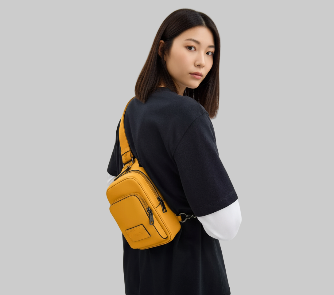 NWT Coach Men’s Racer Sling Pack In Smooth Calf Leather