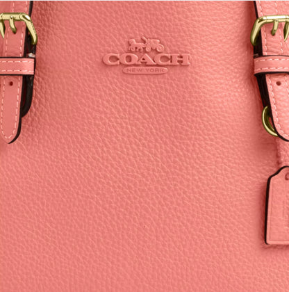 NWT Coach Leather Mollie Tote Bag 25 In Gold/ Coral