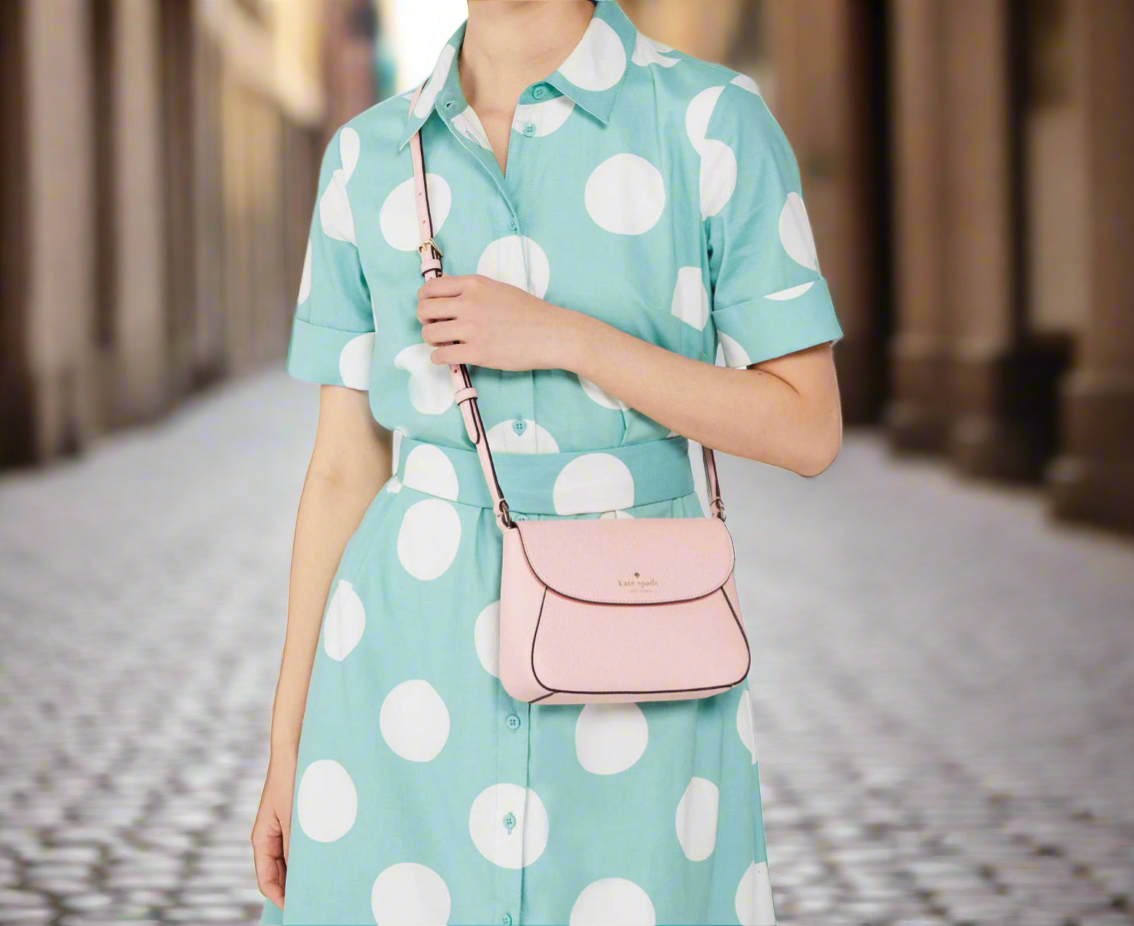 NWT Kate Spade Monica Small Flap  Leather Crossbody Bag In Blush