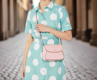 NWT Kate Spade Monica Small Flap  Leather Crossbody Bag In Blush