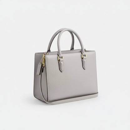 NWT Coach Maggie Small Tote Convertible Leather Bag In Dove Grey