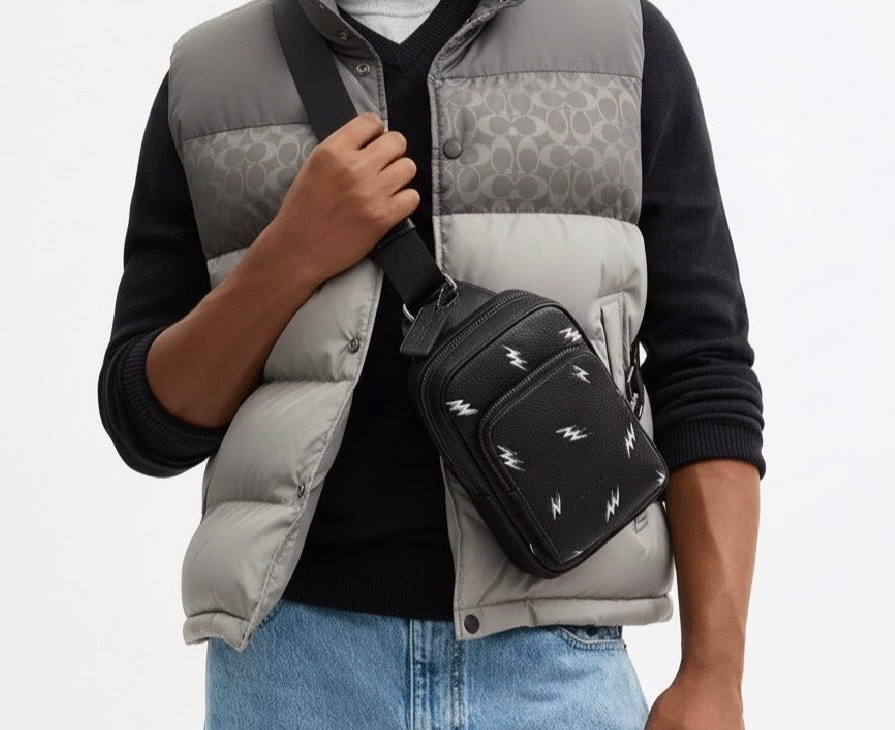 NWT Coach Unisex Racer Sling Pack In Smooth Calf Leather