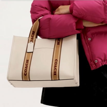 NWT Coach Smith Tote Leather Bag In Gold/Chalk