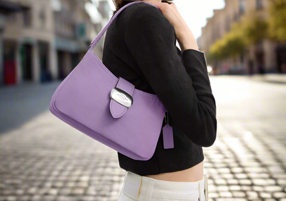 NWT Coach Eliza Shoulder Bag In Denim & Smooth Leather In Iris