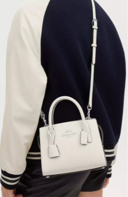 NWT Coach Medium Andrea Carryall Crossbody Leather Bag In Chalk