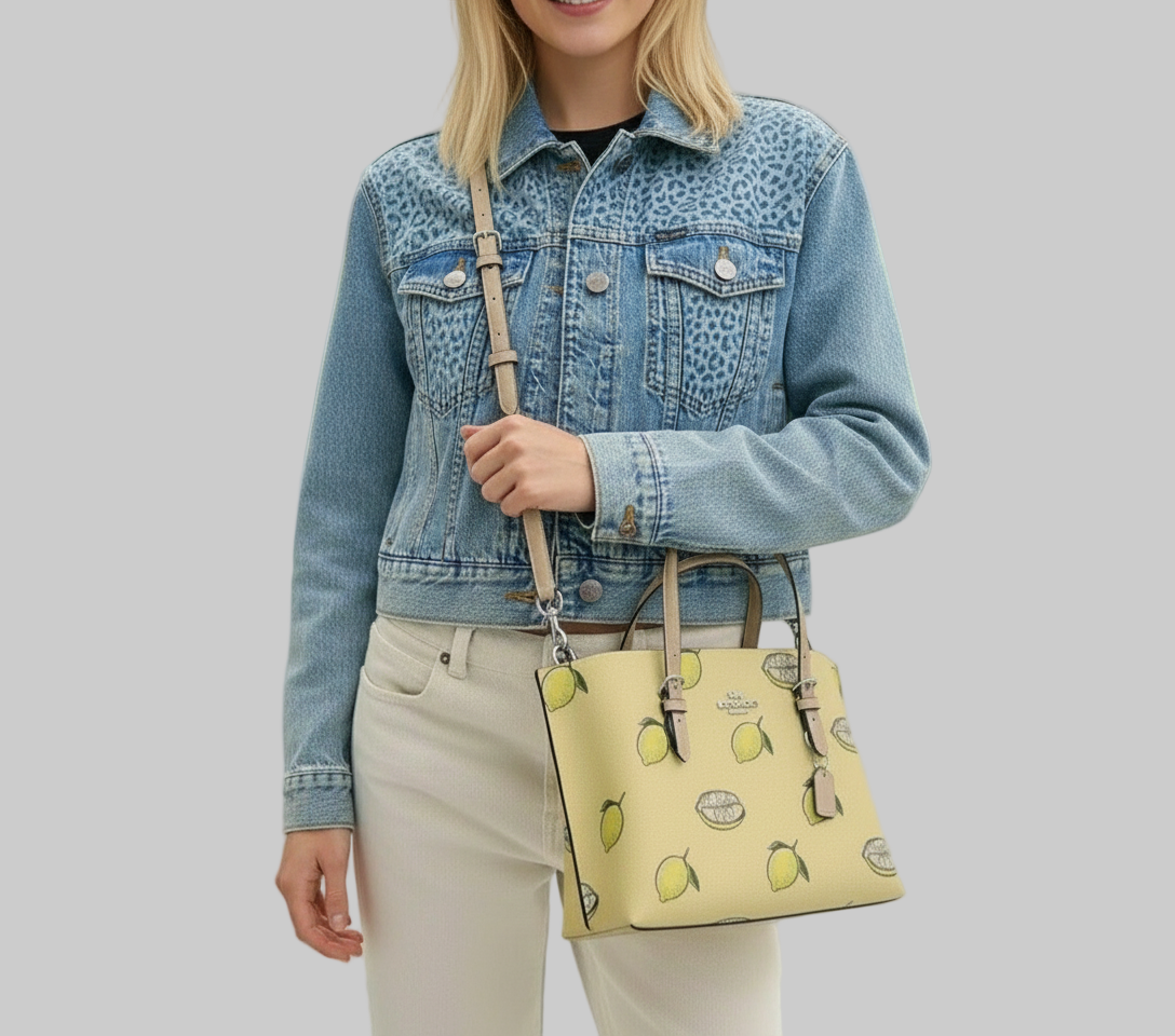 NWT Coach Mollie Tote Bag 25 With Lemon Print