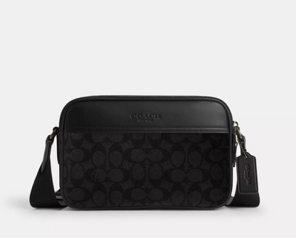 NWT Coach Men’s Graham Crossbody Bag In Signature Canvas & Leather