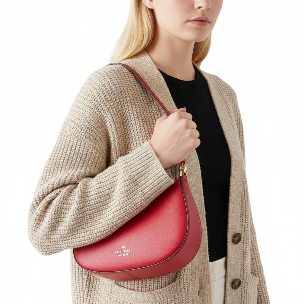 NWT Kate Spade Paige Convertible Medium Leather Crossbody In Red