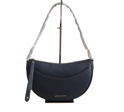 NWT Michael Kors Dover Medium  Leather Crossbody Bag In Navy