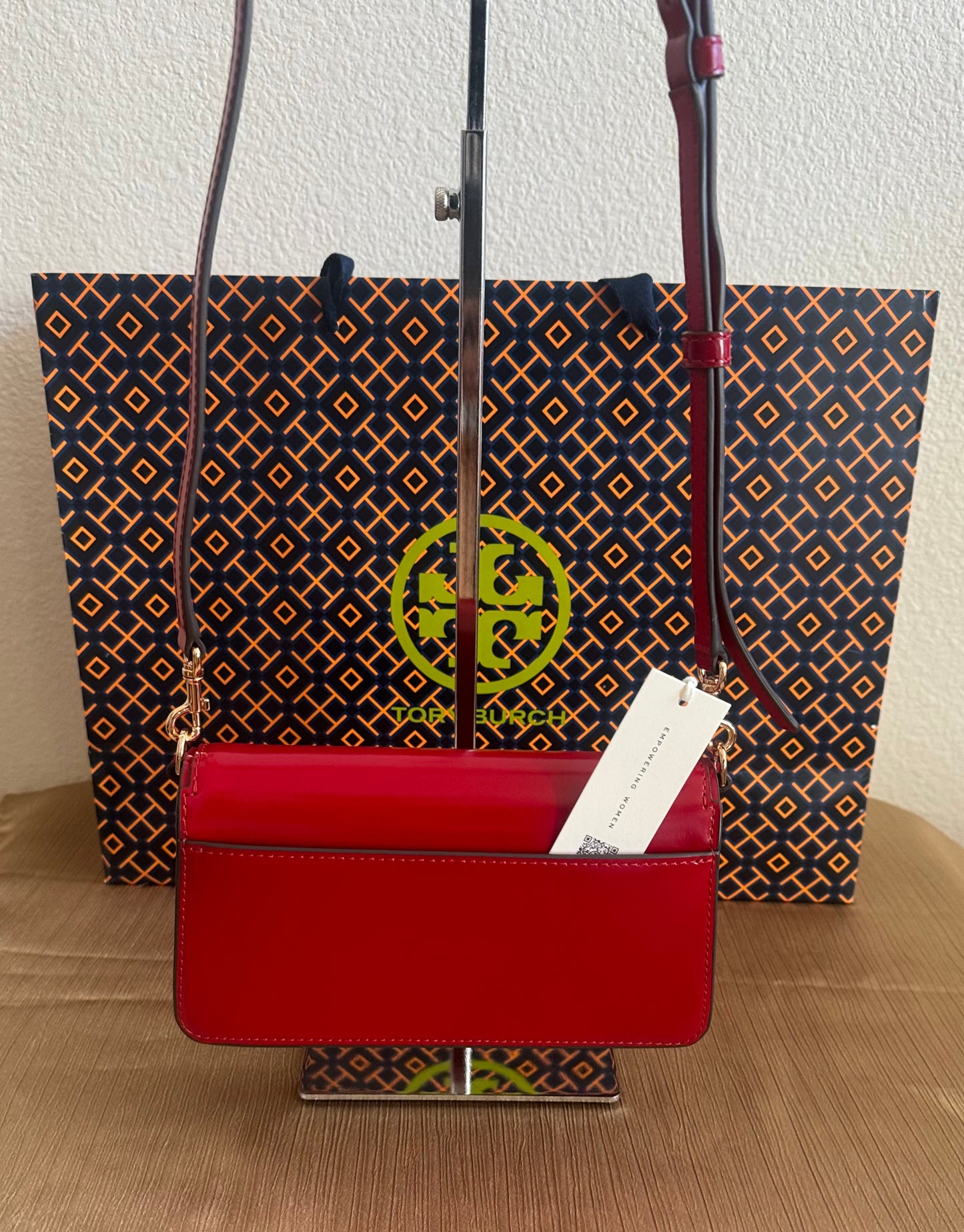 Tory Burch Emerson Patent Leather Mini Crossbody Handbag