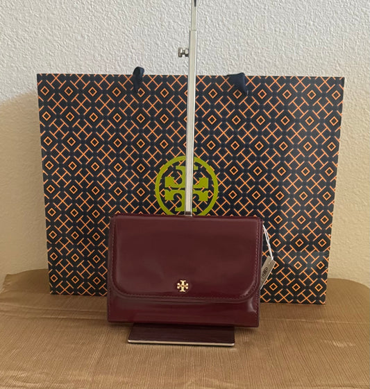 Tory Burch Emerson Chain Wallet Patent Leather Clutch/Crossbody Bag