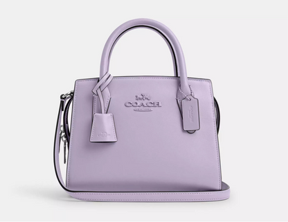 NWT Coach Leather Andrea Carryall Bag In Silver/Lilac