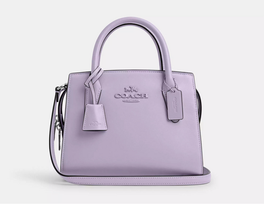 NWT Coach Leather Andrea Carryall Bag In Silver/Lilac